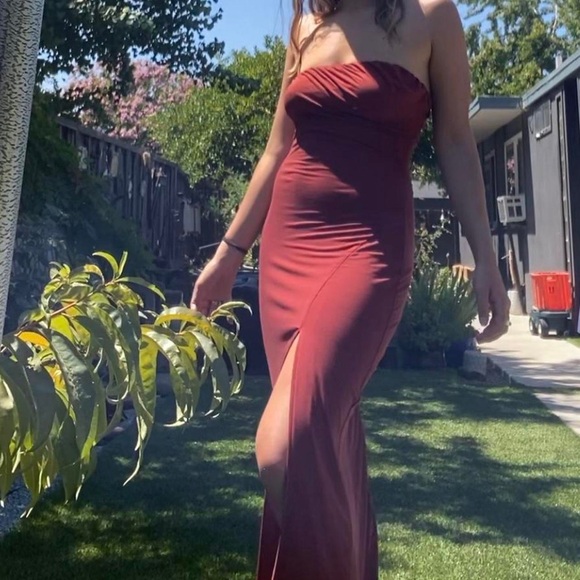 Free People Hayley Midi Dress- Burgandy - Picture 2 of 5